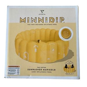 Minnidip tuffed inflatable pool-sun washed marigold adult kiddie pool 21x5.5 ft